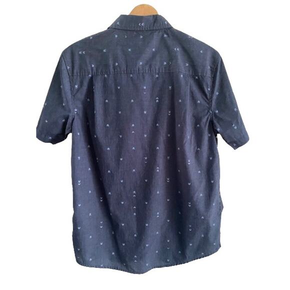 RETROFIT Brand Mfg Mens Blue Gray Arrows Short Sheeve Button Sz‎ S - Picture 2 of 7